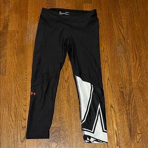 Under Armour Black 7/8 Leggings with White and Accents